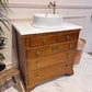 Wooden Single Vintage Bathroom Vanity With Sink