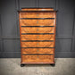 19th Century Walnut Tall Boy Art Deco Chest Of Drawers