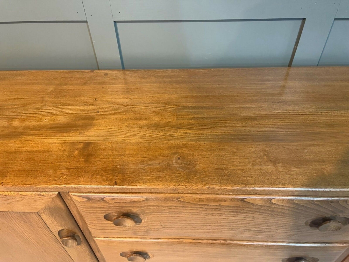 Vintage Ercol Sideboard Model No. 455 Solid Elm