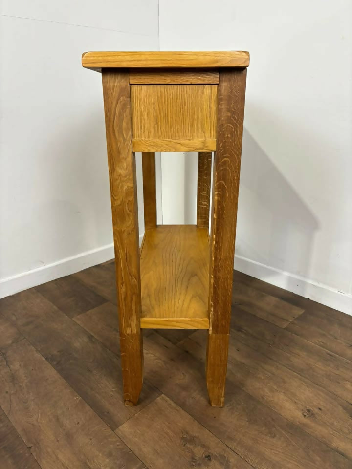 Modern Solid Oak Tall Console Table