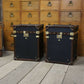 Vintage Black Millerain Handmade End tables - English bespoke storage trunks