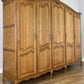 Wardrobe Vintage French Louis XVI Style Oak Five Door Carved Armoire LOT 6519