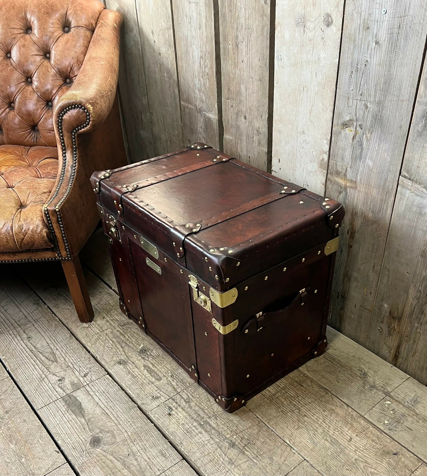 Luxury Hand Dyed Leather Campaign Chest