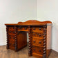 Victorian Scottish Flame Mahogany Pedestal Desk