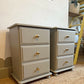Newly refurbished pair of bedside drawers solid wood cabinets tables nightstands