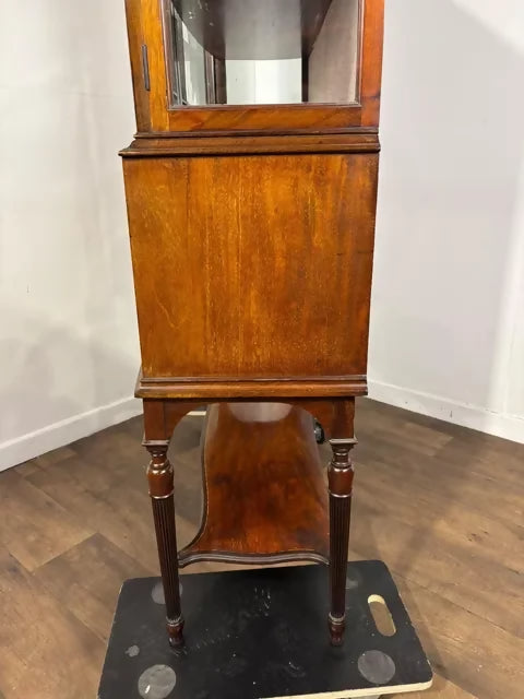 Large Edwardian Inlaid Walnut Bow Front Display Cabinet