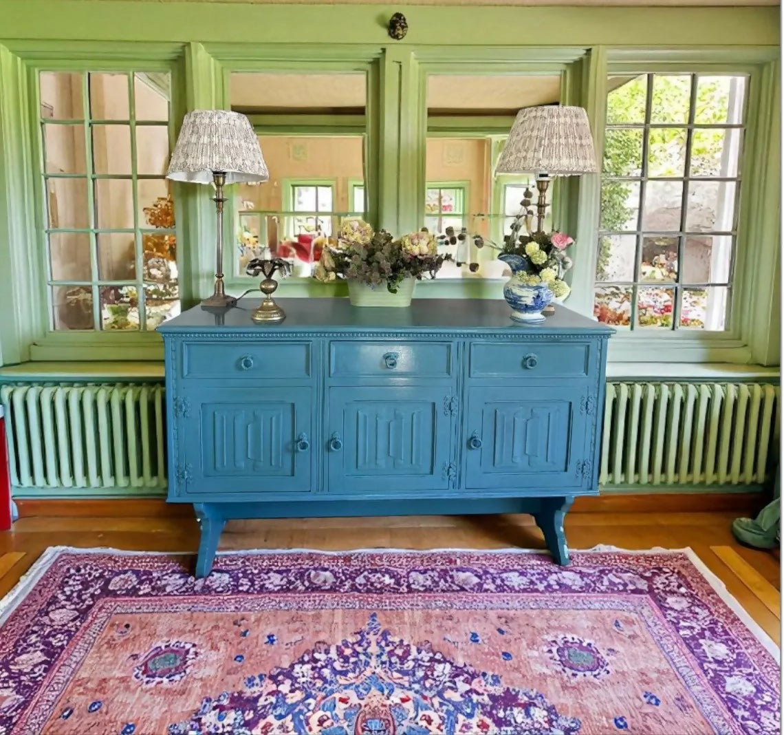 Vintage Blue Sideboard/lacquered cabinet