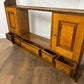 Vintage Oak & Mahogany Cross Banded Wall Shelves with Cupboards