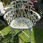White Love Seat Patio Set with Bench in Pebble Grey