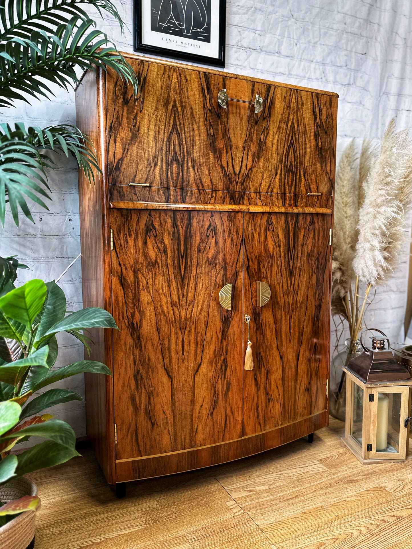 Turnridge of London Cocktail Cabinet, Vintage Drinks Bar, Art Deco, 1950’s Drinks Unit, Retro Bar, Walnut MADE TO ORDER