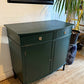 Newly refurbished bow fronted sideboard solid Wood Green antique vintage