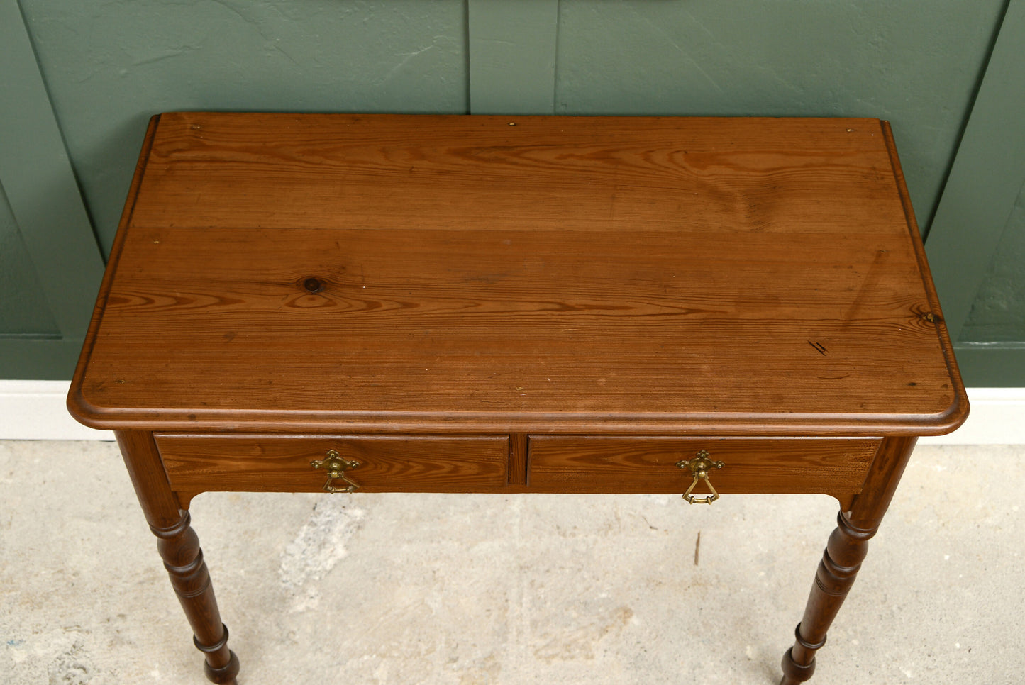 Pitch Pine Console Table / Writing Desk - Arts & Crafts