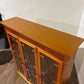 Yew Wood Display Cabinet With Glass Shelves