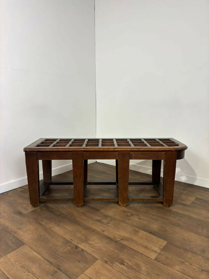 Edwardian Oak Luggage Stand / Hall Bench