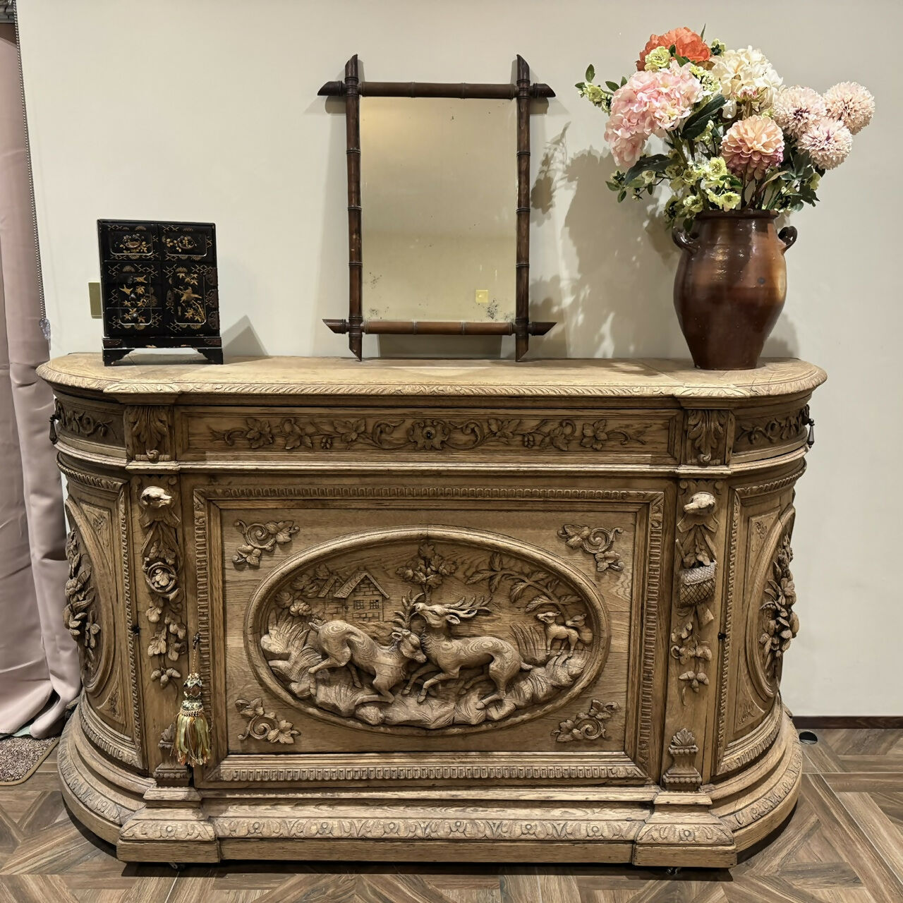 Wonderful French Oak Hunting Sideboard
