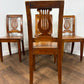 Antique Set of Five Mahogany Lyre Back Dining Chairs