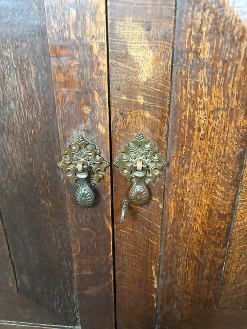 Vintage Rustic Oak Two Door Cabinet