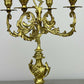 Pair of Candelabras Vintage French Brass Ornate 5 Arm Candle Holders LOT 6437