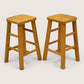 Pair Of Breakfast Bar Stools 66cm Seat Height Vintage Beech FREE UK Delivery*