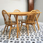 Four Ercol Windsor 370 Dining Chairs with 382 Elm Plank Dining Table