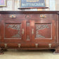 Antique Mahogany Arts And Crafts Art Nouveau Period Breakfront Buffet Sideboard Hall Dining Cupboard, Ruskin, Shapland And Petter C 1920
