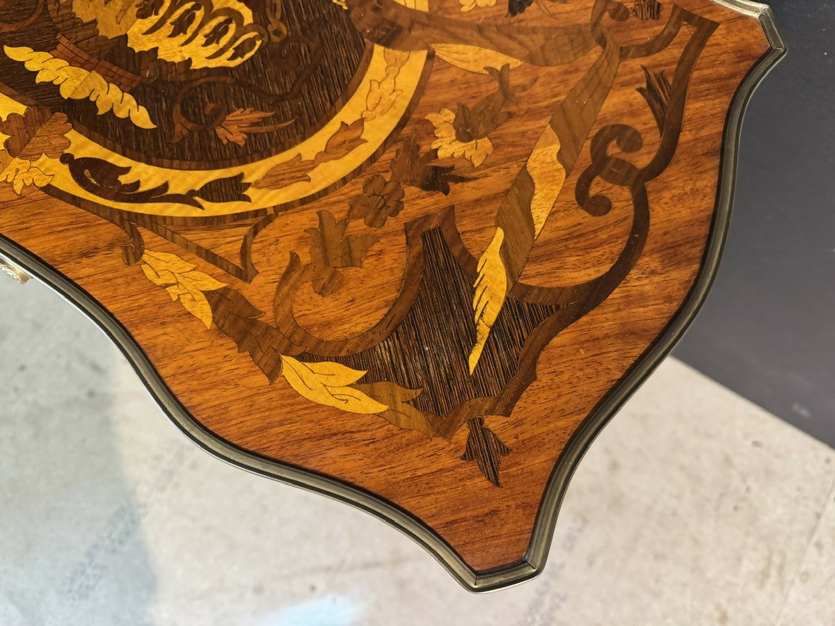 Pretty French Marquetry Lamp Table