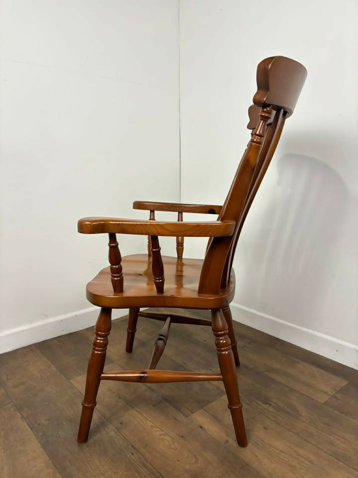 Reproduction Antique Pine Farmhouse Carver Chair