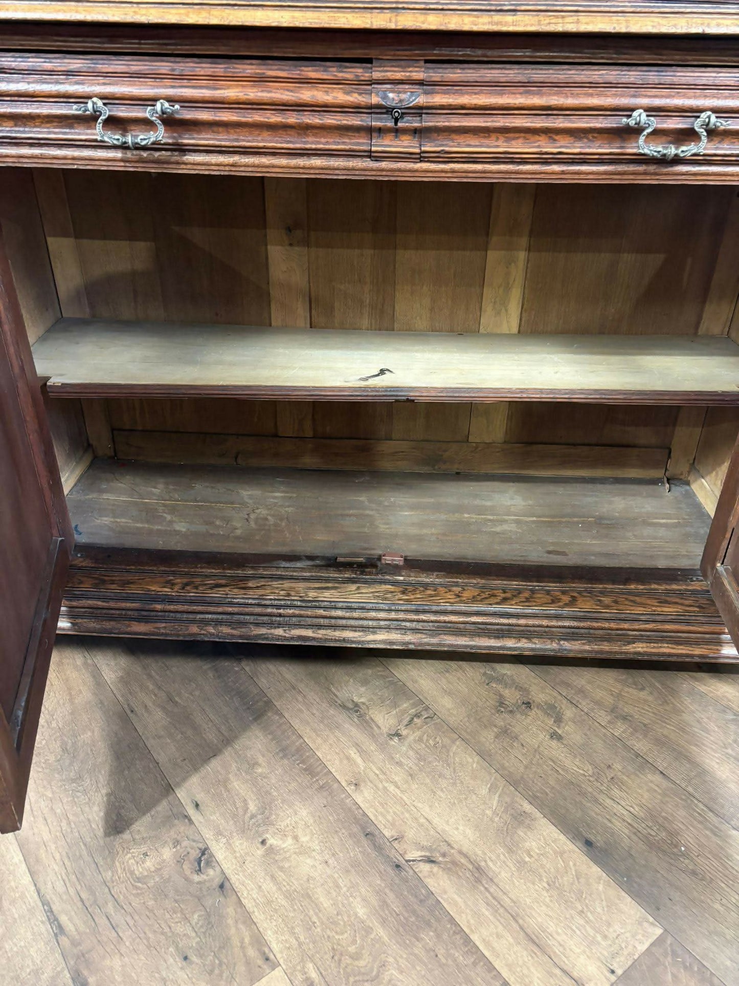 19th Century French Renaissance Style Carved Oak Buffet Sideboard / Cabinet