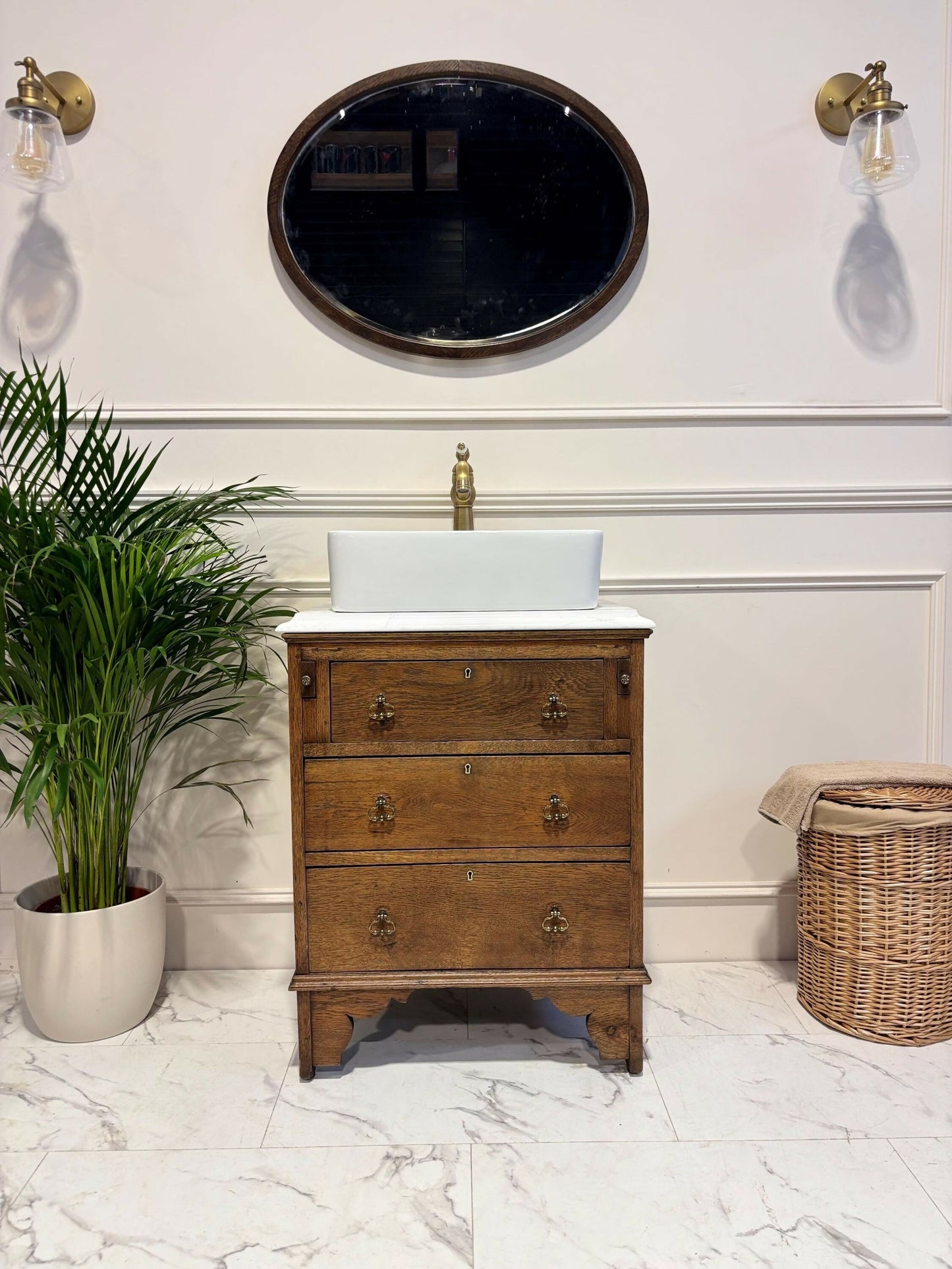 Vintage Vanity Unit Made to Order Vanity Unit Custom Made Bathroom Furniture Antique Traditional Bathroom Washstand Basin Unit