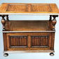 Antique Golden Oak Monks Bench