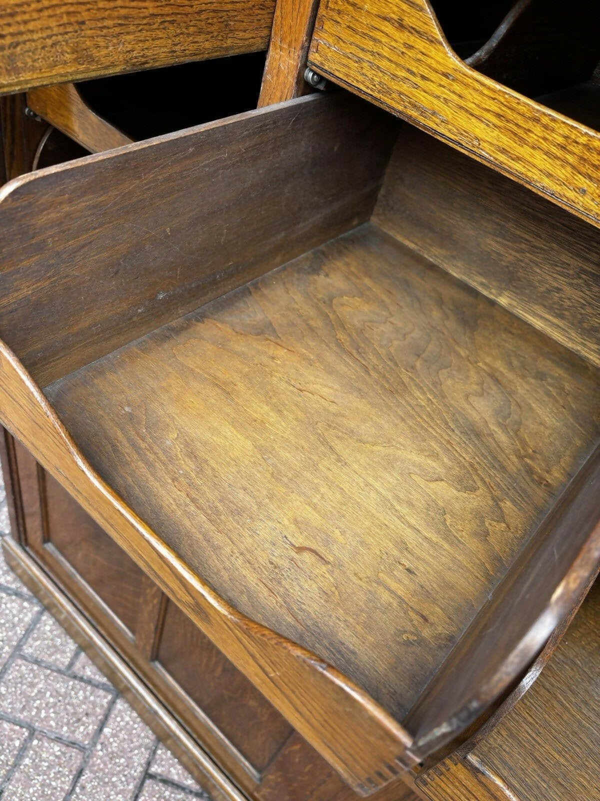 Edwardian Oak Haberdashery Cabinet With 32 Pull Out Drawers. Cupboards Below.