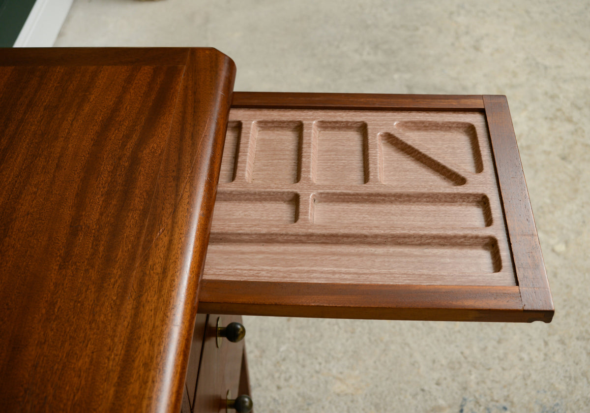 Vintage Home Office Desk with Drawers - Mahogany Finish
