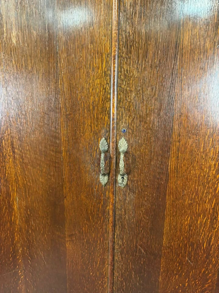 Vintage 1950's Oak Gents Wardrobe