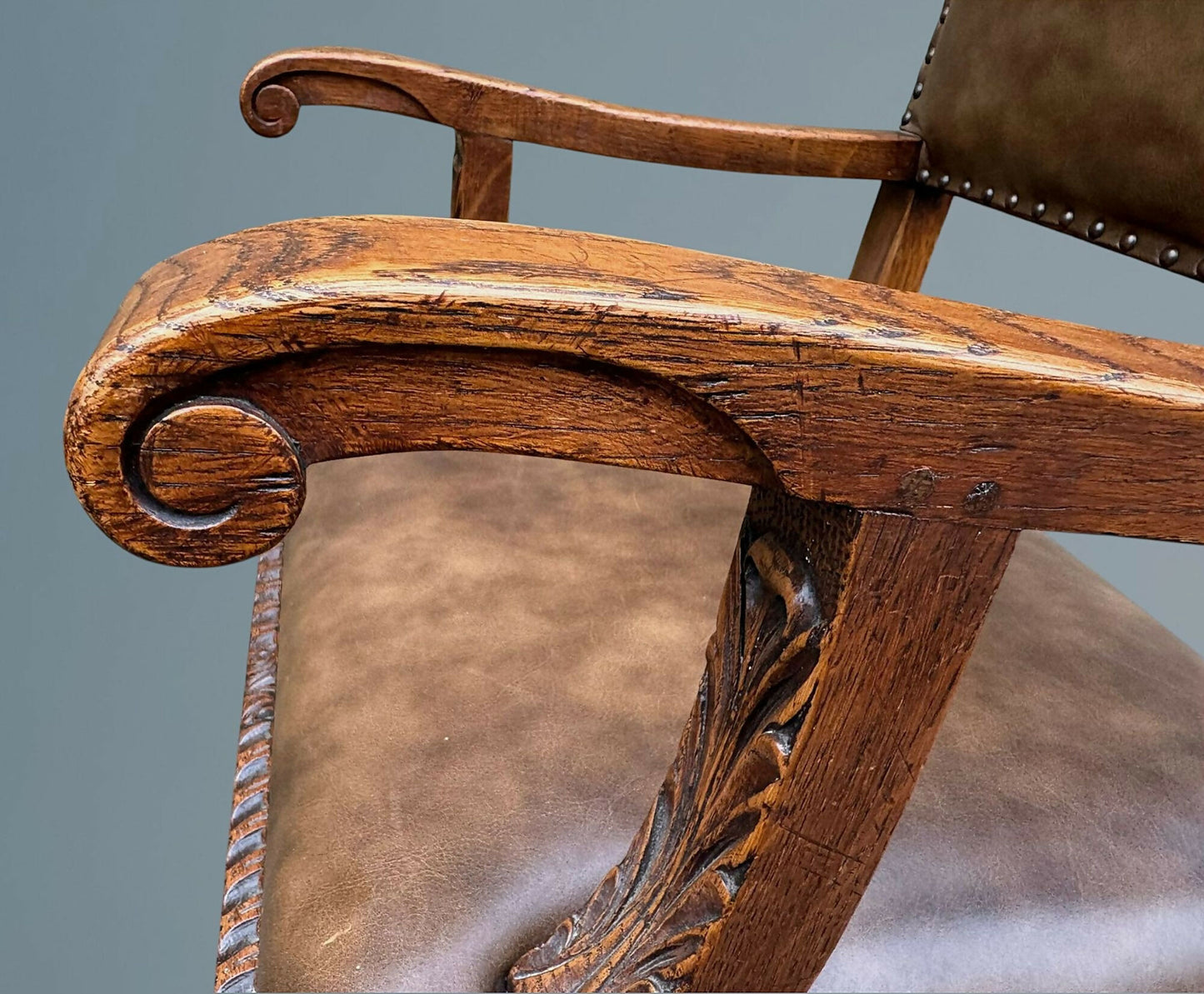 Good Quality Set of Six Carved Oak Dining Chairs