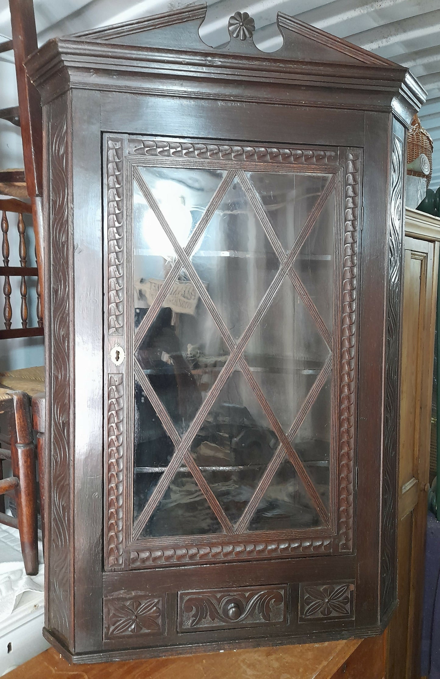 Georgian Oak Corner Cupboard