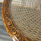 Coffee Table Vintage French Louis XIV Glass Top Ornate Cane Round Table LOT 3941