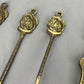 Fireplace Set Vintage French Style Brass 5 Piece Companion Set LOT 6445