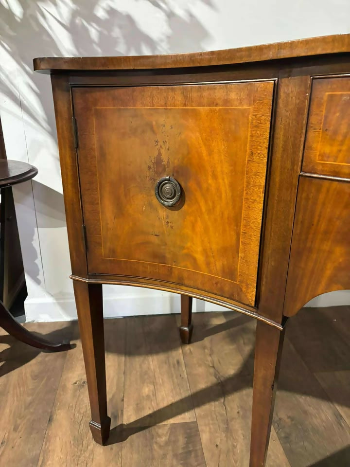 Reproduction Georgian Style Serpentine Mahogany Sideboard by G.T. Rachstraw