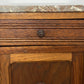 Bedside Table Antique French Style Oak Carved Marble Top Cabinet LOT 6602
