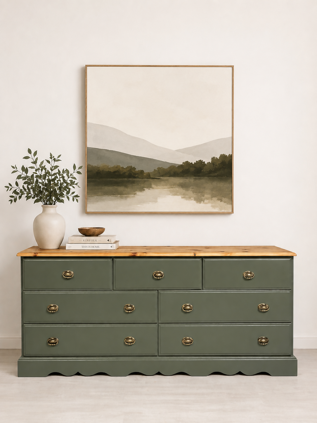 Large Solid Pine Chest Of Drawers Farmhouse Country Home