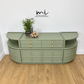 Refinished Nathan sideboard set in Pale Sage Green, modular, corner cabinet, tv stand, media unit, drinks, mid century modern, cupboard