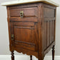 Bedside Table Antique French Style Marble Top Oak Cabinet Nightstand LOT 6246