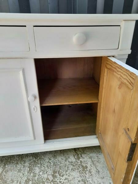 White Vintage Pine Cupboard