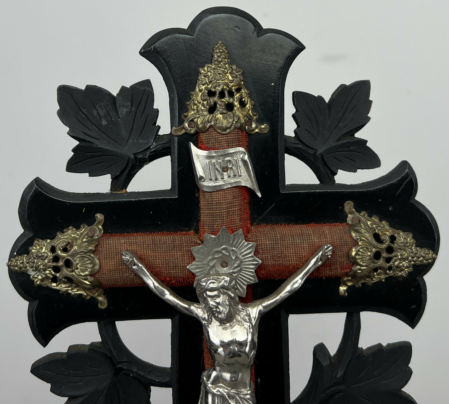 Crucifix Antique French Style Religious Ornate Cross Freestanding LOT 6440