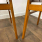 Pair of Mid Century Teak Chairs with Black Upholstery