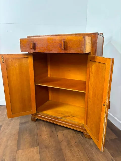 Vintage Oak Veneer Tallboy