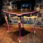 Vintage French Style Occasional Table In Burgundy & Gold Statement Accent
