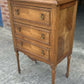 Antique French Louis XVI Style Walnut Marble Topped Bedside Chest Of Drawers