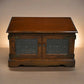 Old Charm TV Stand Linenfold Doors Model #2172 Tudor Brown Oak FREE UK Delivery