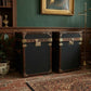 Black Vintage Handmade Bedside tables - English bespoke storage trunks